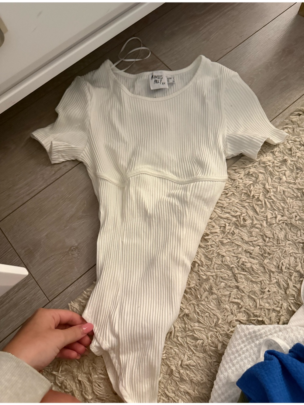Princess Polly White Ribbed Short Sleeve Bodysuit